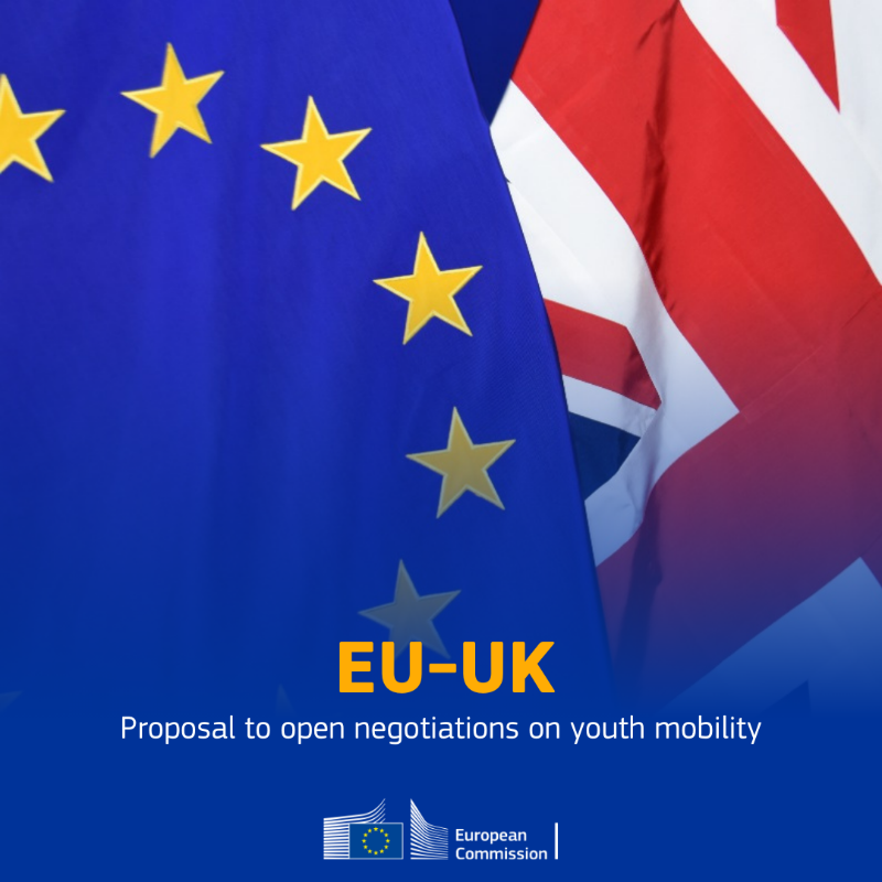 EU_Commission's tweet photo. We're aiming to rebuild bridges between young Europeans on both sides of the Channel.

Today, we've proposed to @EUCouncil to open negotiations with the UK on youth mobility.

This would make it easier for young citizens to study, work and live in the 🇬🇧 and 🇪🇺.  

More ↓