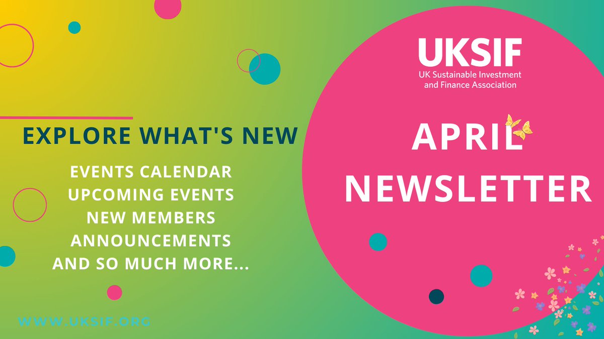 Sharing our April #newsletter with you: mailchi.mp/uksif/uksif-fe… Catch up on the latest news and updates from UKSIF and be sure to join our mailing list to be the first to receive news from us.