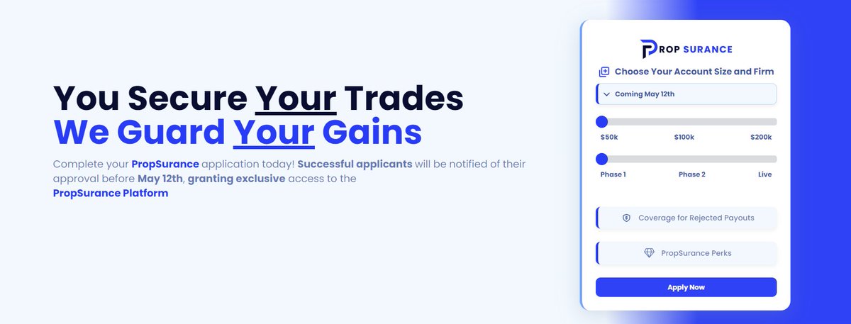 🌐 May 12 2024, The Prop Firm World Will Reborn:
 Introducing PropSurance!

In less than a month, over $520,000 in unfairly rejected payouts have been reported to us. It's time for a real change. PropSurance is not just a service; it's our mission to make a real difference in