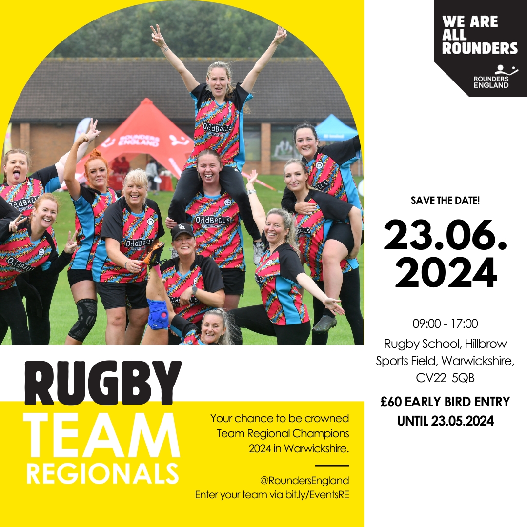 Looking to take the crown?👑 Join us in Rugby on Sunday 23rd June, for your chance to be 2024 Regional Champions😜 Spaces are limited, enter your team today👇️ bit.ly/RoundersEnglan… #Rounders #RoundersEngland