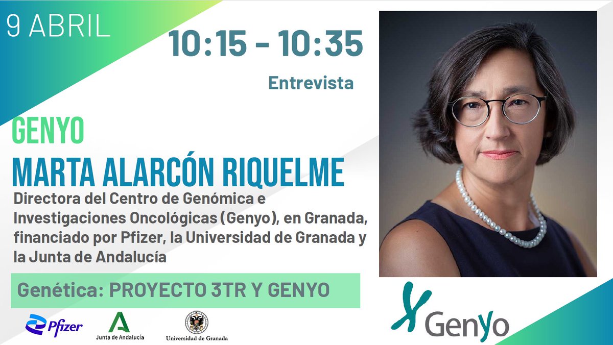 3TR_IMI's tweet image. 👏 The #3TR team congratulates our project coordinator Marta Alarcon-Riquelme on her promotion to Director of @genyo_pts❗
Last week Marta has discussed our project and her work at GENYO at the first @BioMedTechTalks in Granada.
👉 3tr-imi.eu/news-and-media…
#BioMedTechTalks