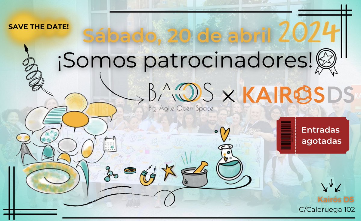 WeAreKairos_'s tweet image. ⏱️🙌  ¡No queda nada!

Este sábado, en nuestras oficinas de Madrid  tendrá lugar #BAOS2024 y ,además, ¡seremos patrocinadores! 🏅

📍@bigagileos volverá a ser el punto de encuentro perfecto para profesionales Agile.

🎟️ Las entradas ya están agotadas, ¡nos vemos el sábado!