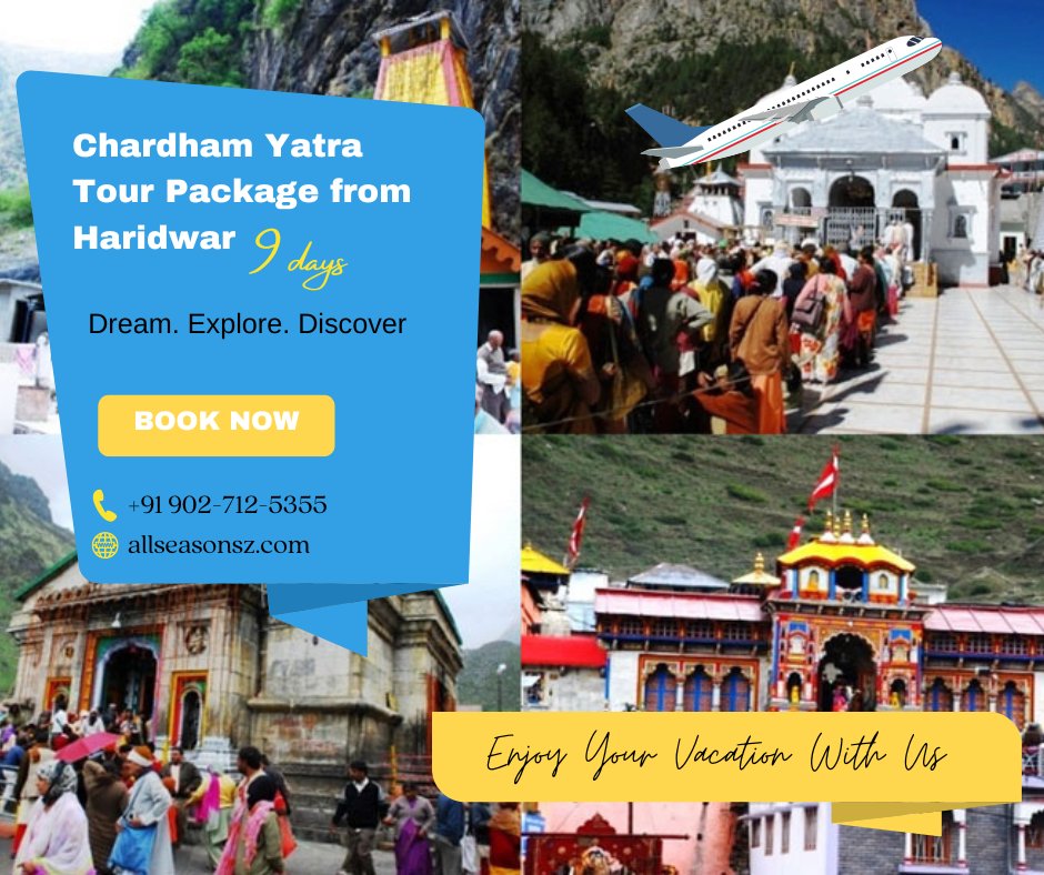 Chardham Yatra Tour Package from Haridwar 9 days-allseasonsz.com/uttarakhand/ch…

#chardham #yatra #tour #package #haridwar #9days #chardhamyatra #barkot #uttarkashi #guptkashi #badrinath #rudraprayag #uttarakhand #allseasonsz
