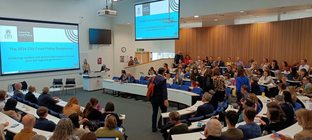 Full house for the opening of the @FoodPolicyCity symposium. Professor Christina Vogel opening the Symposium. @CityUniLondon