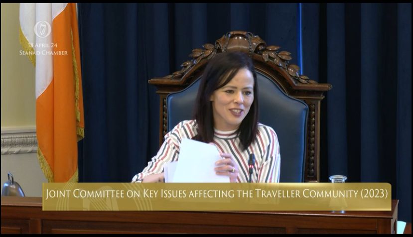 PaveePoint's tweet image. Senator @Love1solidarity opens the &apos;Give Travellers The Floor&apos; conference - “it’s overwhelming to have the Seanad chambers full of members of our community” #TravellersTakeTheSeanad