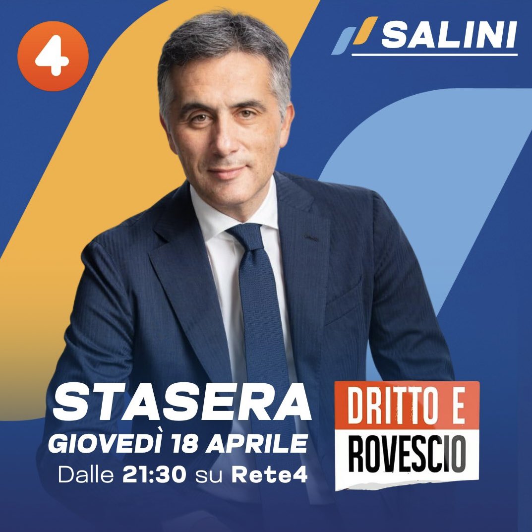 Vi aspetto questa sera, IN DIRETTA, a partire dalle 21.30 su @rete4 @drittoerovescio