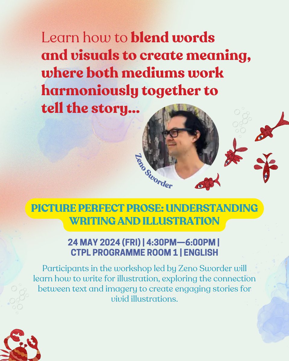 AFCC_sg's tweet photo. Boost your writing &amp; illustration skills with expert insights! 🖋️✨ Join us for sessions tailored to elevate your craft. Reserve your spot now at https://t.co/EMqGUM18ib #Writing #Illustration #Storytelling https://t.co/cX430QvSh5