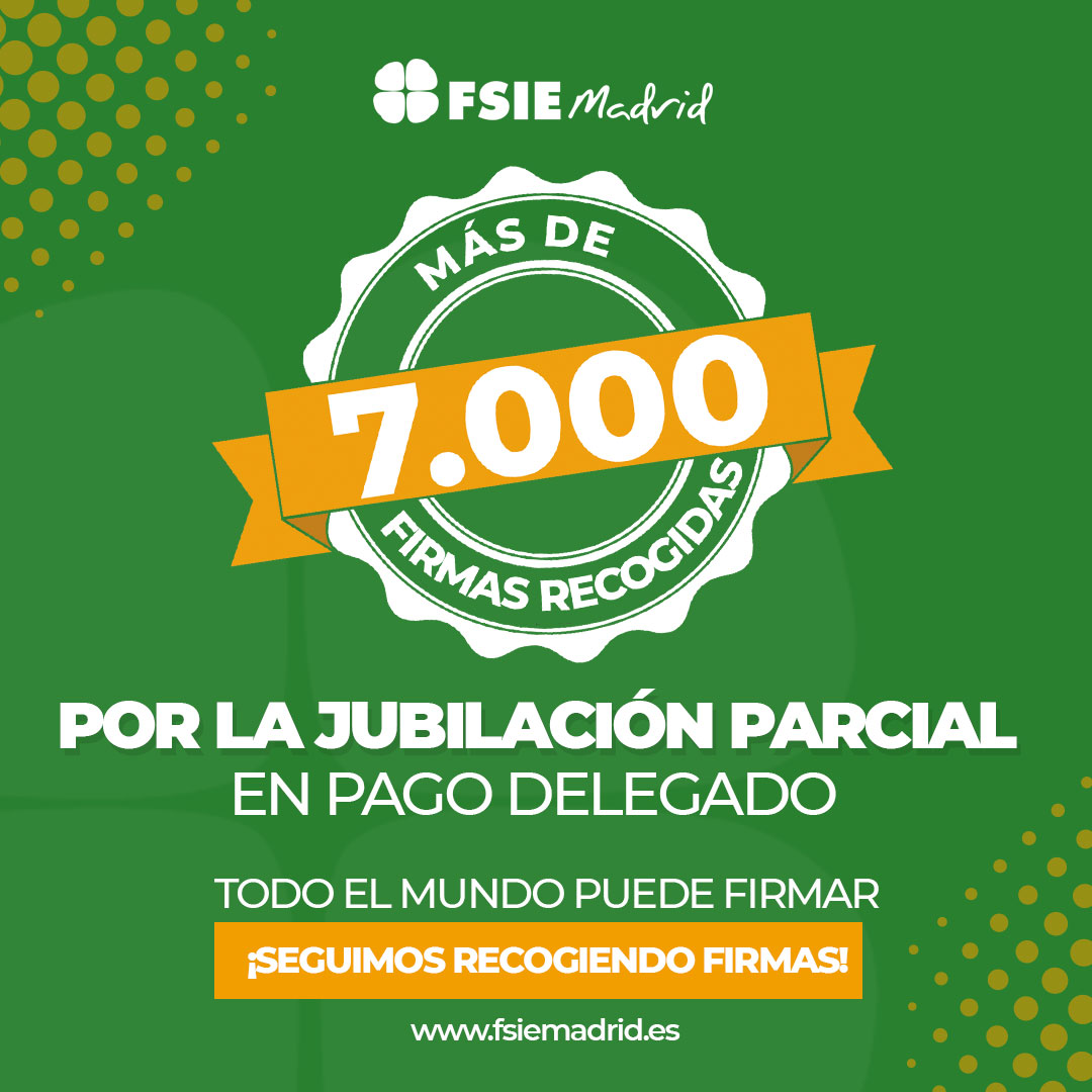 ¡Gracias a todos los que estáis ayudando para que la #JubilaciónParcialYa sea una realidad!💚 ¡Ya hemos alcanzado las 7.000 firmas!✅

📌Recuerda que todo el mundo puede firmar, así que compártelo en tus Redes Sociales🔄

Firma aquí ➡️ tinyurl.com/5uxd5yvh

#JubilaciónParcial