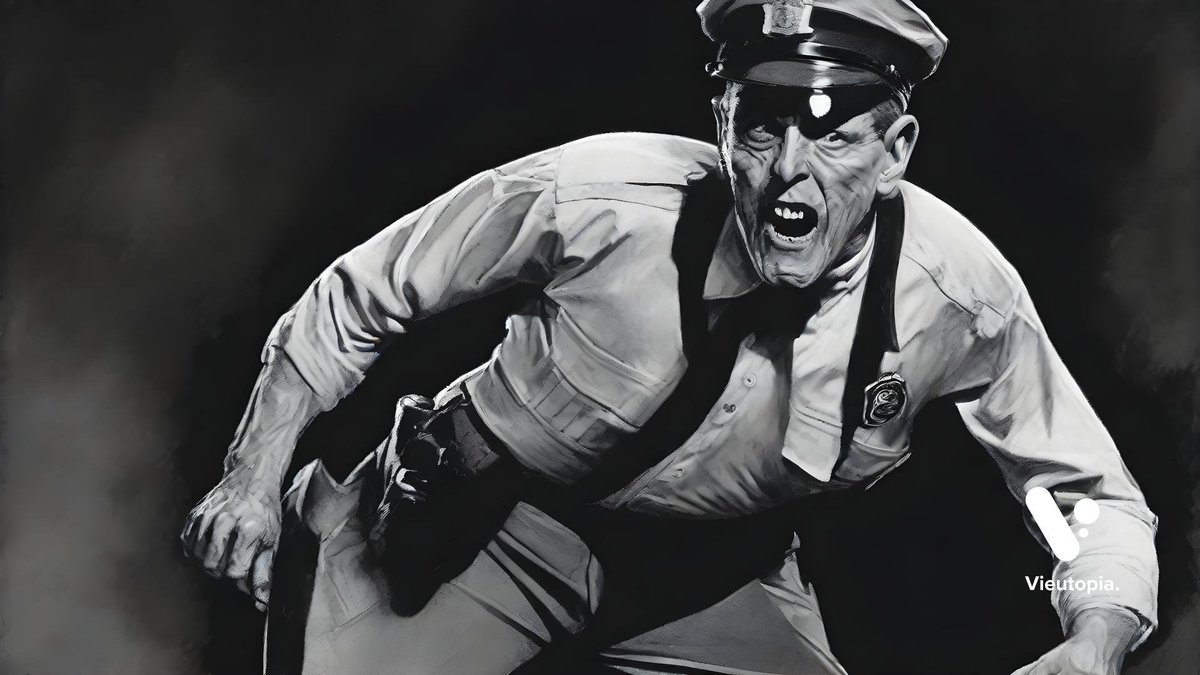 1960s cop-turned-zombie lurches forward #Vieutopia #NewsletterSignUp #AI #AIArt #AIArtCommunity #SaturdayVibes