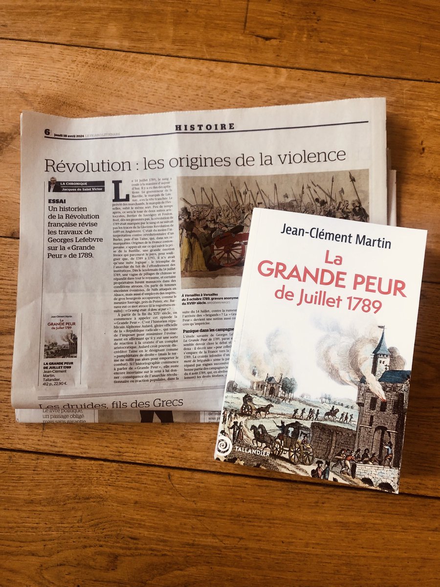 La Grande Peur, de Jean-Clement Martin, dans le ⁦@Figaro_Livres⁩ aujourd'hui, excellemment décrypté par Jacques de ⁦@saintvictor75⁩ ! ⁦@Ed_Tallandier⁩ ⁦@JudithSimony⁩