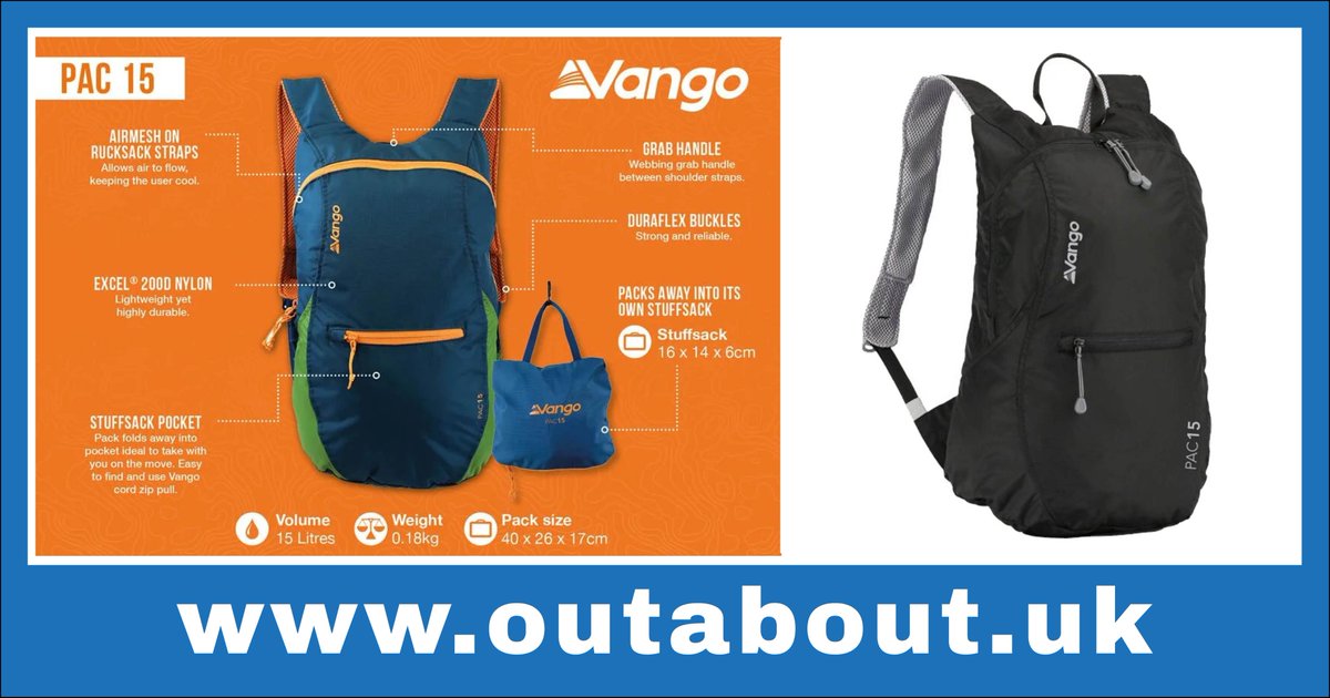 Adventure awaits, but who wants to be weighed down by bulky luggage? The Vango Pac 15 is an ultra-lightweight and compact rucksack that’s perfect for day trips, hikes, or everyday errands. outabout.uk/product/vango-… #vango #rucksacks #lightweightbackpack #daytrips #hiking #trekking