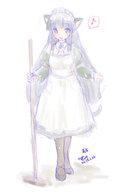 #これを見た人はメイドをTLに放流しよう うちの看板娘。知ってるフォロワーは超古参(;'∀') 