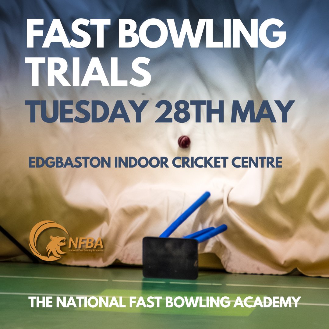 We are seeking fast bowlers aged between 9-27, for this winter's intake of the @NFBAuk based @HECCSport. To book your trial place, click this link nfbacricket.com/trials and we look forward to seeing you! #fastbowling @pulserolluk @AJSportsUK @iconsportsuk @hamrofoundation…