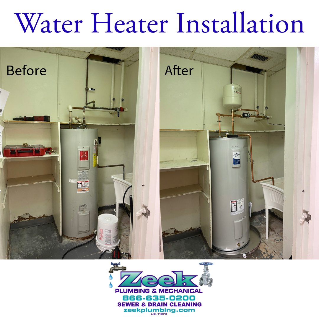 Here are before and after pictures of a water heater that we removed and replaced. 
The new unit was installed with a water heater pan and emergency shut off valve. 
If you are in need of a new water heater, contact us today! #plumbing #waterheater #residentialplumbing #njplumber