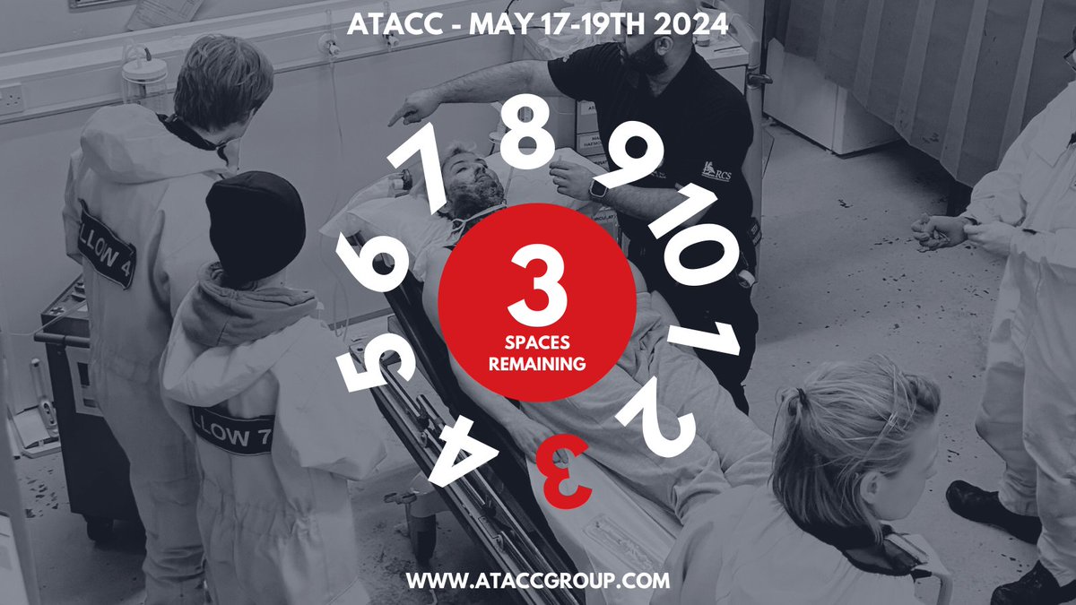 🔥🔥🔥 B R E A K I N G  N E W S 🔥🔥🔥

🔴 We've got THREE course spaces up for grabs🔴
⏰ 1 7 - 1 9 T H  M A Y  2 0 2 4 ⏰

Opportunity waits for NO ONE ⏰👇
ataccgroup.com/product/17th-1…

#ATACC #grabyourchance #anaesthesia #trauma #criticalcare