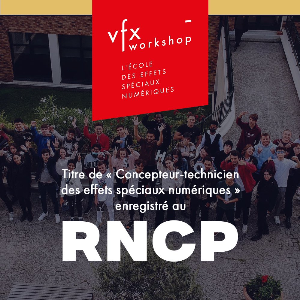 vfx_workshop's tweet photo. Et voilà ! Notre titre de « concepteur-technicien des effets spéciaux numériques » est maintenant enregistrée au RNCP, répertoire national des certifications professionnelles, certification de niveau 6 ! #RNCP #Certification #ecolevfx #vfxworkshop #ecole3D #welovevfx https://t.co/VMybPn03dA