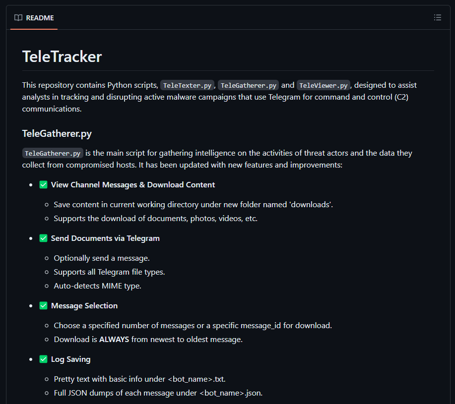 DailyDarkWeb's tweet photo. TeleTracker

TeleTracker is a simple set of #Python scripts designed for anyone investigating #Telegram channels. It helps you send messages quickly and gather useful channel information easily.

https://t.co/1EMR16dlJ7

#cybersecurity https://t.co/DG0d9FJJqh