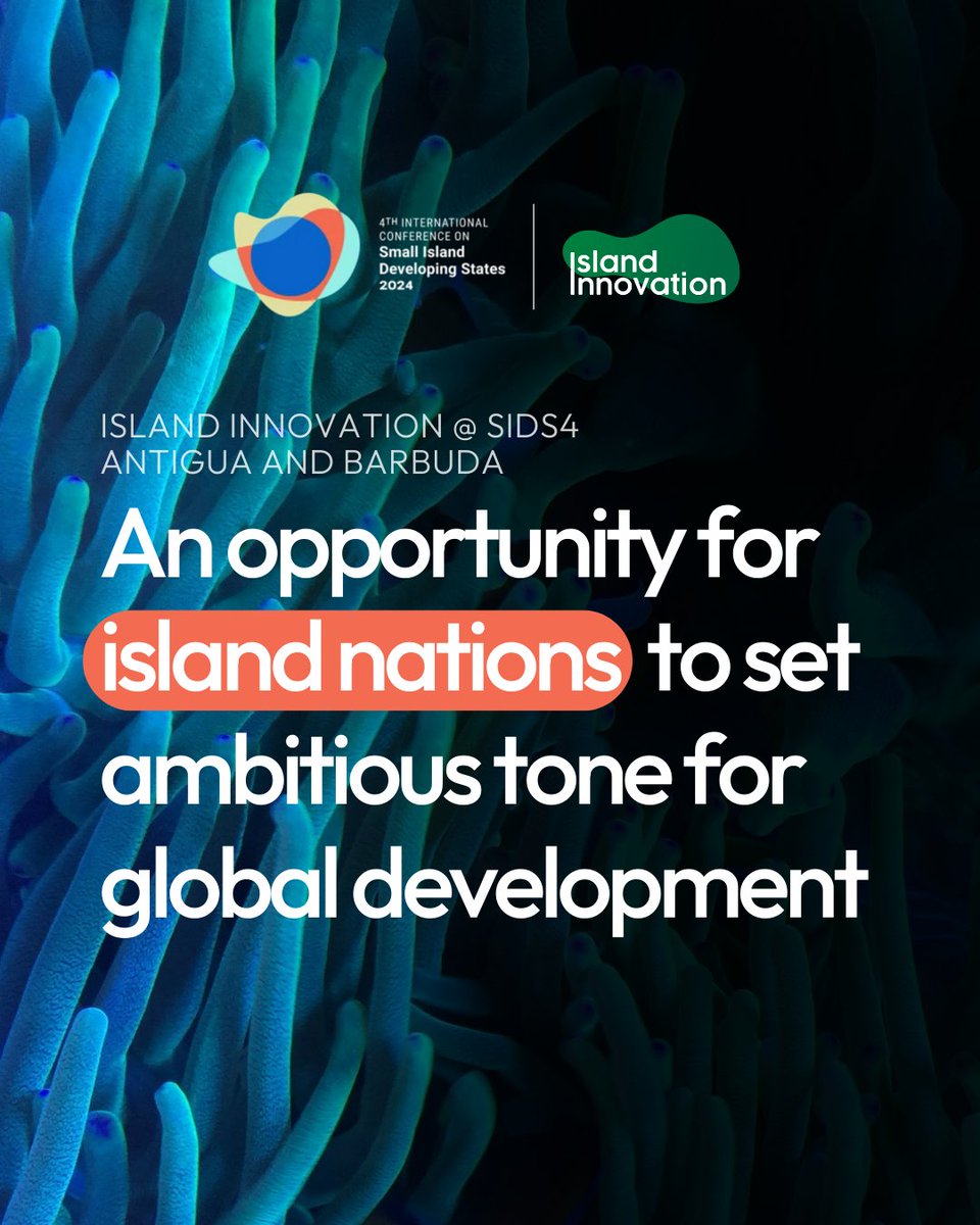 Island Innovation will be attending @SIDS4AB in person, together with many of our trusted partner organisations, bringing our network and expertise to contribute to a transformative development plan for #SIDS. Sign up for Island Innovation @ SIDS4: bit.ly/4axvzJF
