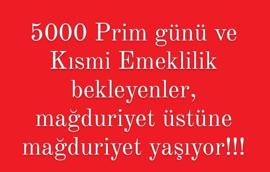 📌SEYYANEN 12.000 TL

📌🅰️🅱️🅾️ %70

📌 5000 Prim

📌3600 Kısmi

📌İntibak

ALMAMIZ ŞARTTT ❗️

Zaten peşin ödemişiz biz bu primi❗️

#EmekliUyarıyor
#EYTliUyarıyor
@RTErdogan @isikhanvedat
@eczozgurozel @dbdevletbahceli
@memetsimsek