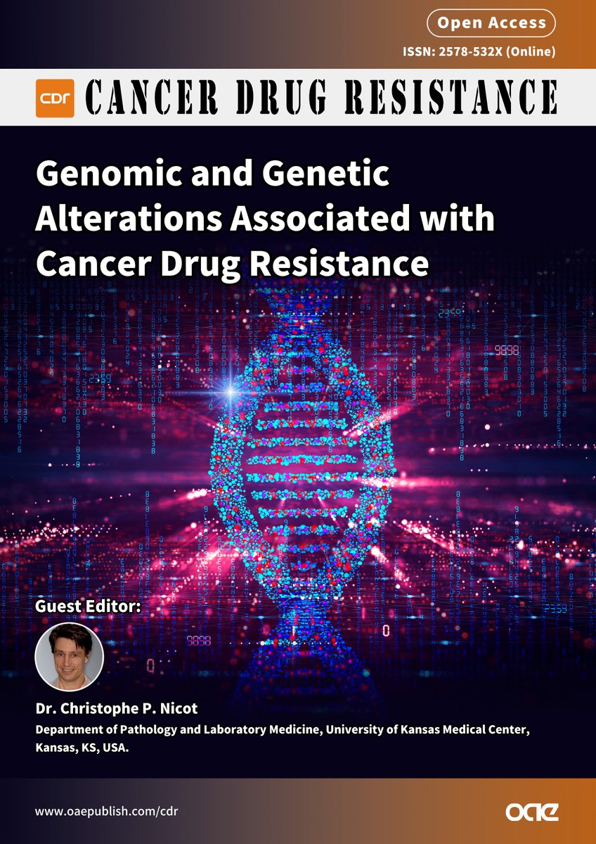 🧐How do #geneticmutations influence #cancer drug responses?
👏The New Special Issue: #Genomic and #Genetic Alterations Associated with #CancerDrugResistance
👀More info: oaepublish.com/specials/cdr.2…
🫡Welcome to contribute and share!
✊Call for manuscript!
#Cancer #DrugResistance