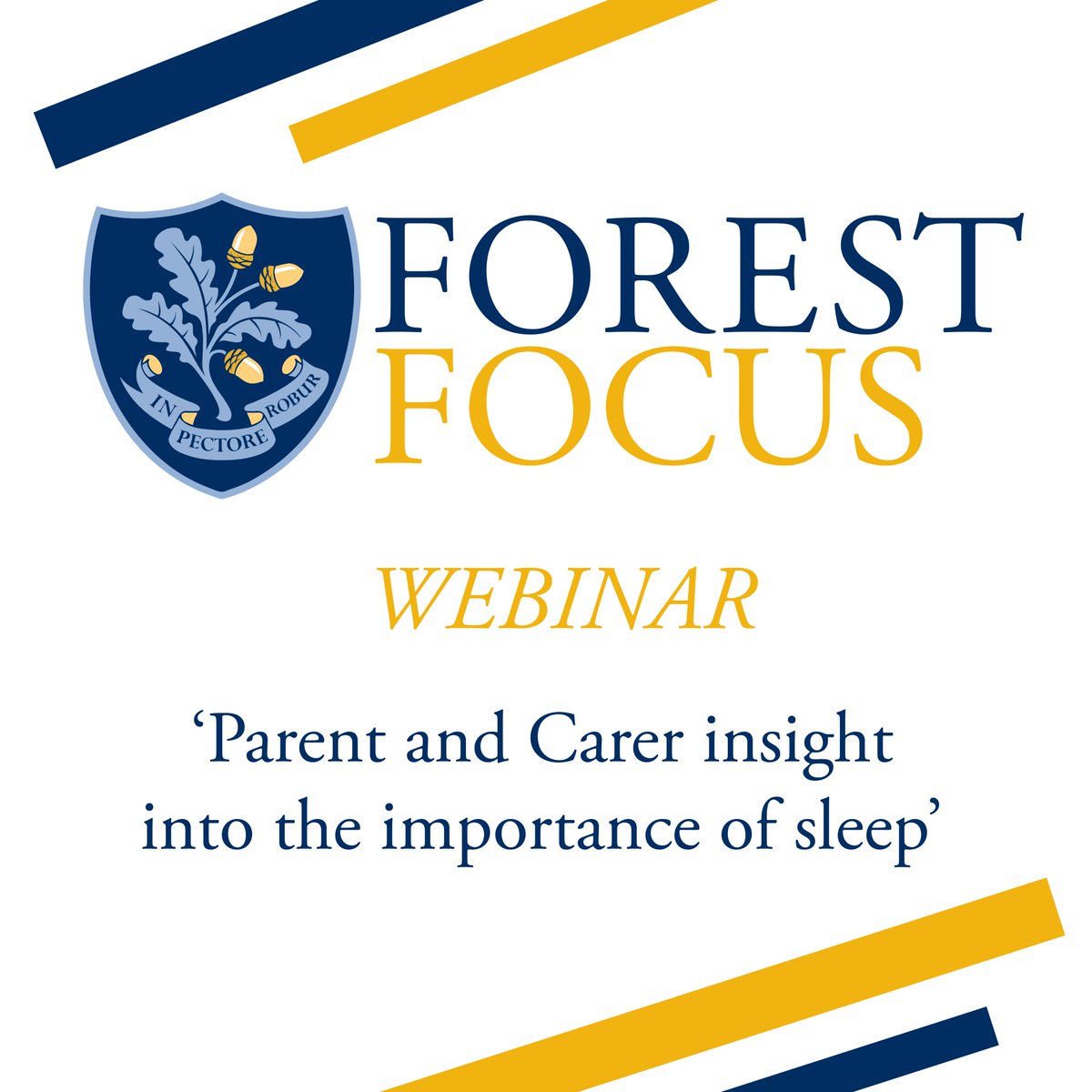 Reminder for today's webinar at 6pm on 'Parent and Carer insight into the importance of sleep': youtube.com/live/PeJ6chEhk… Subscribe to our Forest School YouTube channel so you don't miss out on the live stream!😊 #forestfocus