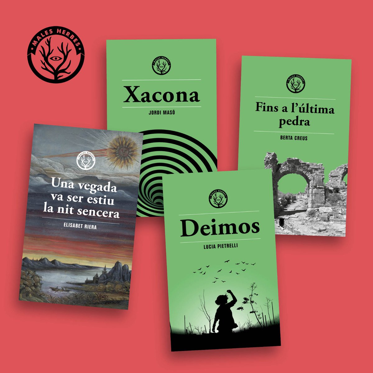 Aquest Sant Jordi, com ja és habitual, el nostre plat fort és la literatura catalana contemporània:
▪︎Xacona, de <a href="/JordiMasoRahola/">Jordi Masó</a> 
▪︎Una vegada va ser estiu la nit sencera, d'<a href="/RieraElisabet/">Elisabet Riera</a>
▪︎Fins a l'última pedra, de <a href="/bertacreus/">Berta.</a>
▪︎Deimos, de <a href="/LuPietrelli/">LuPietrelli</a>