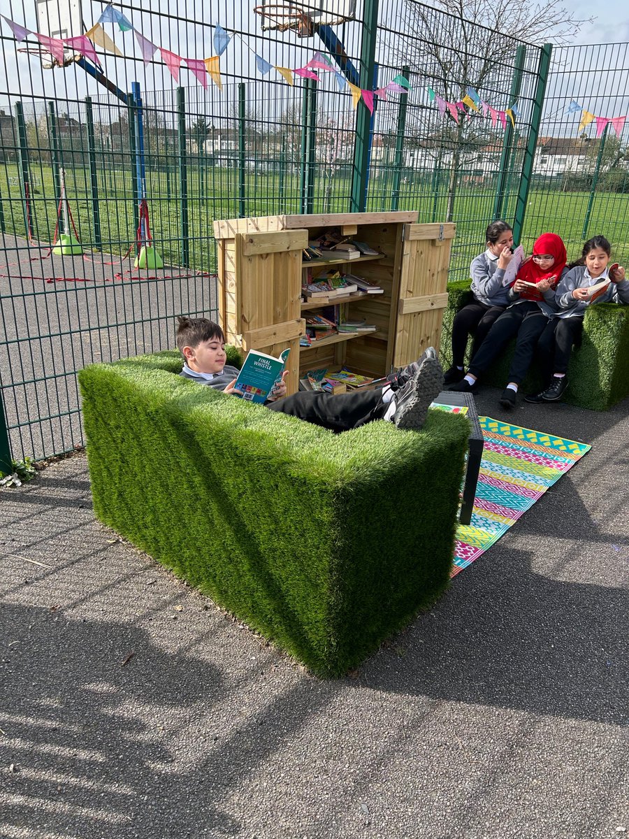 We recently installed a reading garden for all the children to enjoy! Children can relax in the sun whilst enjoying their favourite book. #welovereading