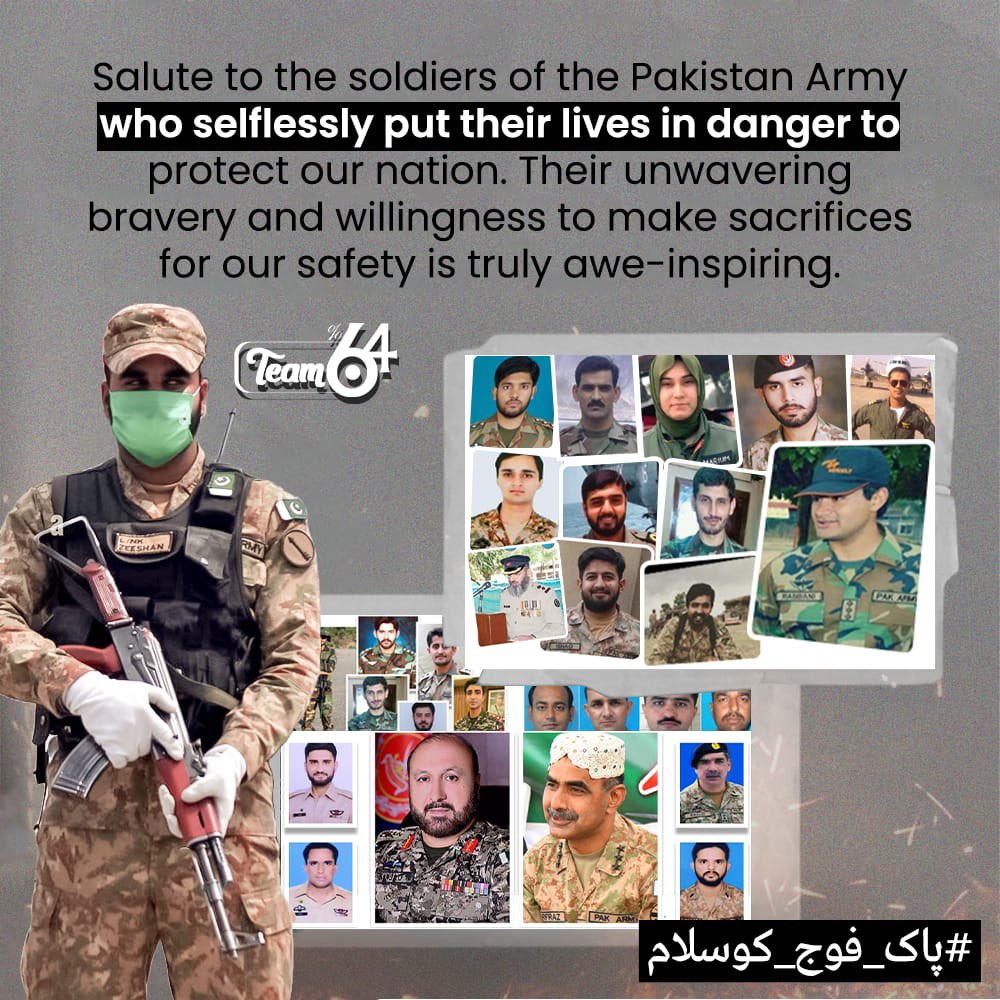 #پاک_فوج_کوسلام We as a nation Proud of our Pak Army.They have done so much for me they have sacrificed their blood,peace ,everything for us.