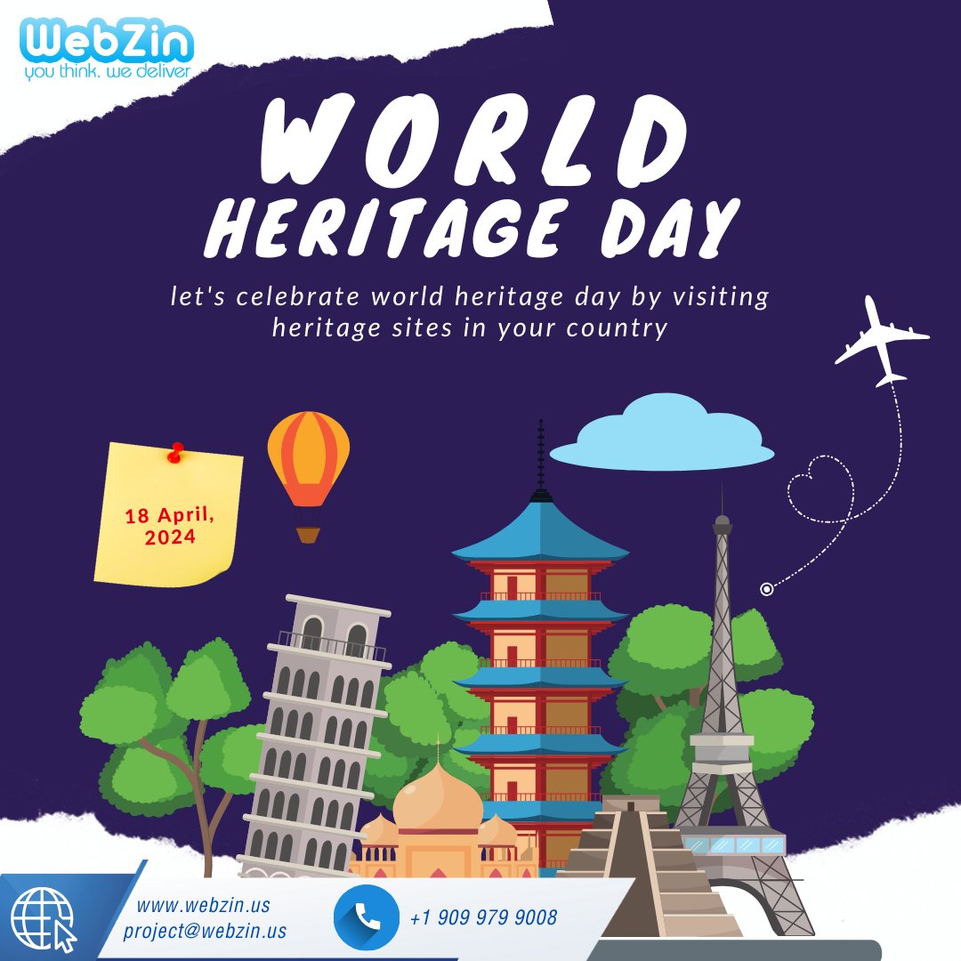 Happy World Heritage Day from Webzin Inc! 🌍 Today, we celebrate the richness of our cultural and natural heritage. Let's unite in preserving and protecting these treasures for future generations. Together, we can ensure a legacy that lasts forever. #WorldHeritageDay #WebzinInc