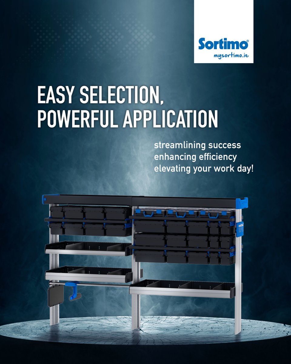 IrelandSortimo's tweet photo. Boost your team's success effortlessly! Increase productivity with Sortimo's products, designed for optimal organisation and efficiency. Choose a pre-configured block or customise your own with a local Sortimo expert. #Sortimo #EfficiencyBoost https://t.co/J38uhRFPLl