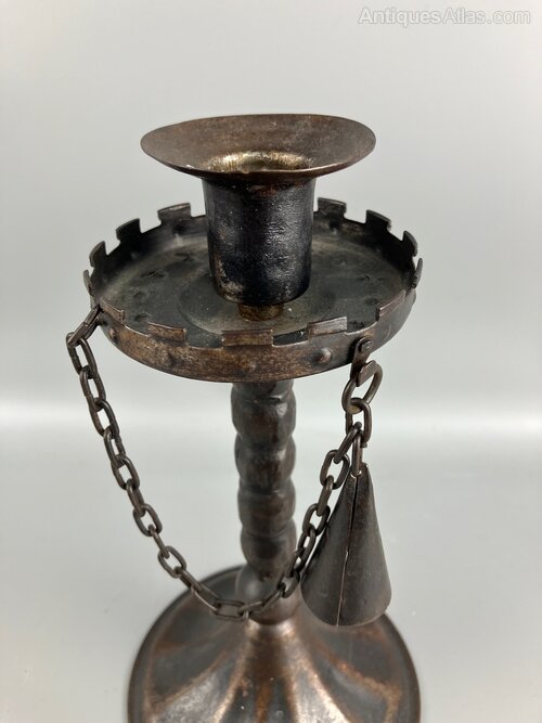 For sale on Antiques Atlas is this Goberg Arts & Crafts Steel Candlestick & Snuffer antiques-atlas.com/antique/goberg… listed by #Antiques Levels Antiques @levelsantiques #hugoberger #goberg #gobergcandlestick #artsandcrafts