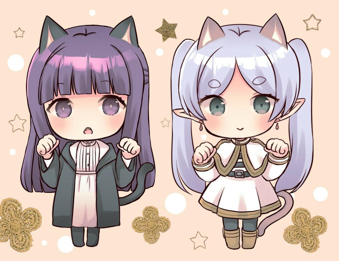 フェルン ,フリーレン 「ねこねこの魔法 」|成田るみ@ﾌﾟﾘｽﾃ29R/ウマ14＆結束ロック/ぼっち14のイラスト