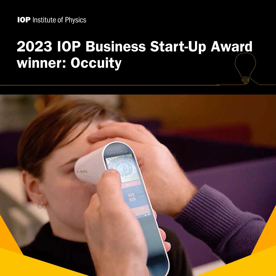 📢 Last chance! Nominations for the Business Start-Up Award close tomorrow (19 April) Occuity received the Award in 2023 for the development of ground-breaking medical diagnostic instrument. Read more about their work and get your nominations in today: iop.org/BusinessAwards