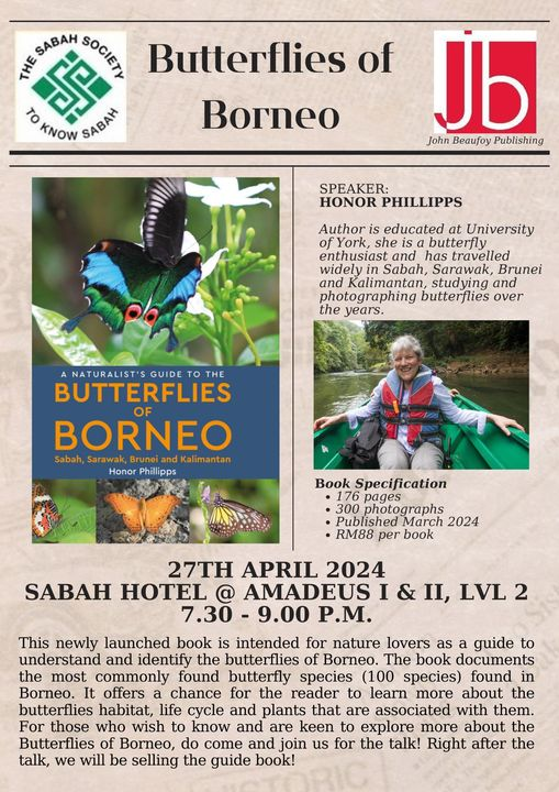 Friends in Sandakan, Sabah, you are invited. Admission is free. We look forward to meeting you there. #ButterfliesofBorneo #booklaunch #naturalistsguides @SabahSociety