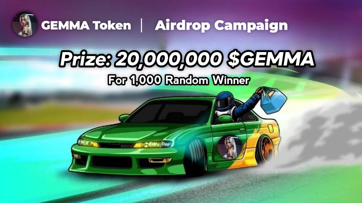 🪂 GEMMA Token #Airdrop

🏆 Reward: 16,000 $GEMMA each for 1,000 Random Winner

🏆 Referral: 4,000,000 $GEMMA Total 50 Referral

🔗 Airdrop Link: t.me/GEMMATokenAird…

⌛ End Date: 30th April, 2024
🏦 Distribution: After Token Listing 

🔘 Do the Complete All tasks on the