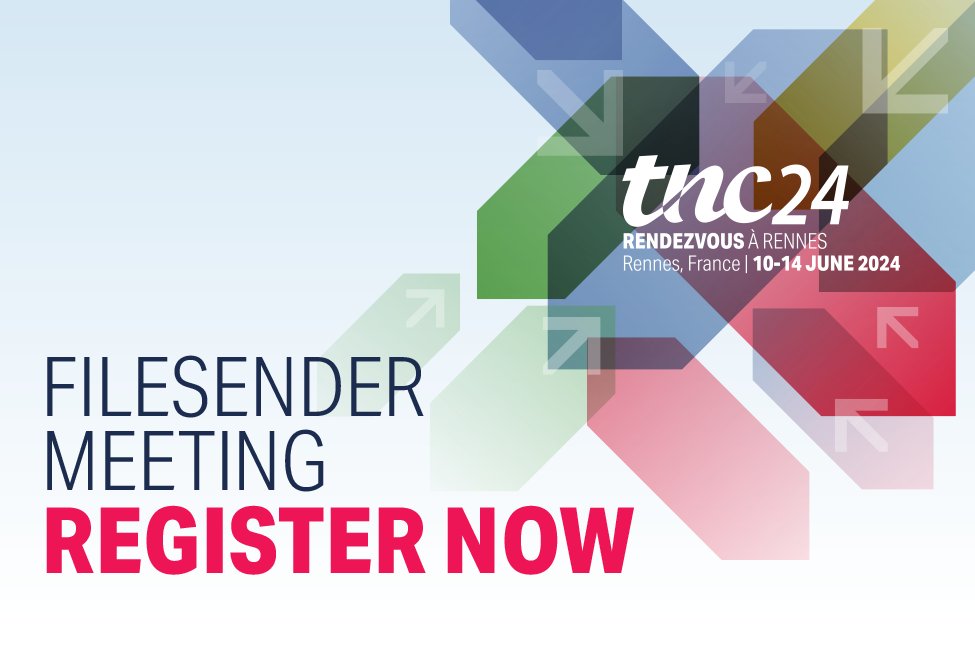 The #FileSender Board invites all interested persons 🤓 to the upcoming annual #NREN FileSender meeting at #TNC24 on 🗓️June 12, 2024. Join us and register to participate 👉 bit.ly/446sE8h @GEANTnews @AARNet @CSCfi @ReteGARR @HEAnet @SWITCH_ch @sikt_no @SURF__EN @Rede_RNP