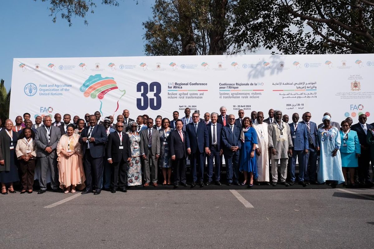 News: The FAO Regional Conference for Africa opens in the Kingdom of Morocco. Driving efficiency & productivity in Africa’s agriculture sectors requires strategic partnerships, greater investments & digital technologies. Read the full story: bit.ly/3U2tUoq #ARC33