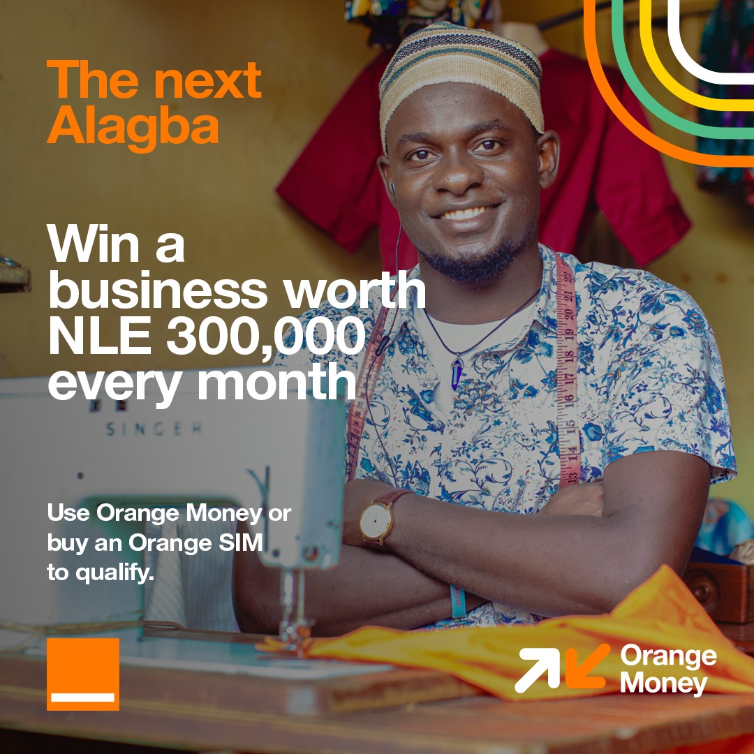 Orange_sierra's tweet photo. Dis na u tem for be the Next Alagba🥳

Win NLE 300,000 every month. 
All yu need for do na for buy Orange sim, en use Orange Money for all yu transaction dem:
- Pay merchant.
- Pay bills lek EDSA.
- Buy top-up.

#orangesl #OrangeMoney #NextAlagba #WinABusiness https://t.co/Qx7VMBBStm