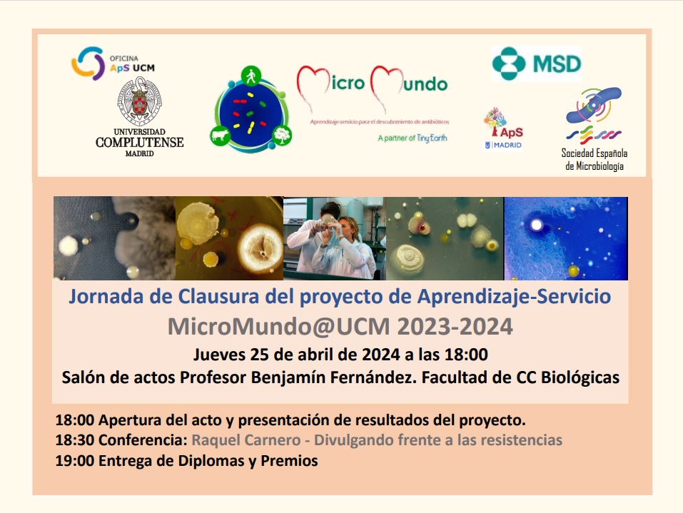 ¡Ya tenemos fecha para la jornada de clausura de MicroMundo 2023-24! Este año con la compañía de <a href="/RaquelC91238869/">RaquelCarneroGomez</a> 🥳
📅 Jueves 25 de abril
🕝 18:00
📍 Salón de actos Prof. Benjamín Fernández, Facultad de CC Biológicas UCM
¡Os esperamos!