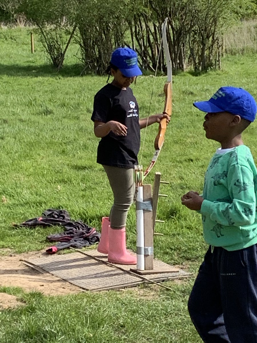 Blue Class starts the day with archery, friendship bracelets and zip wire