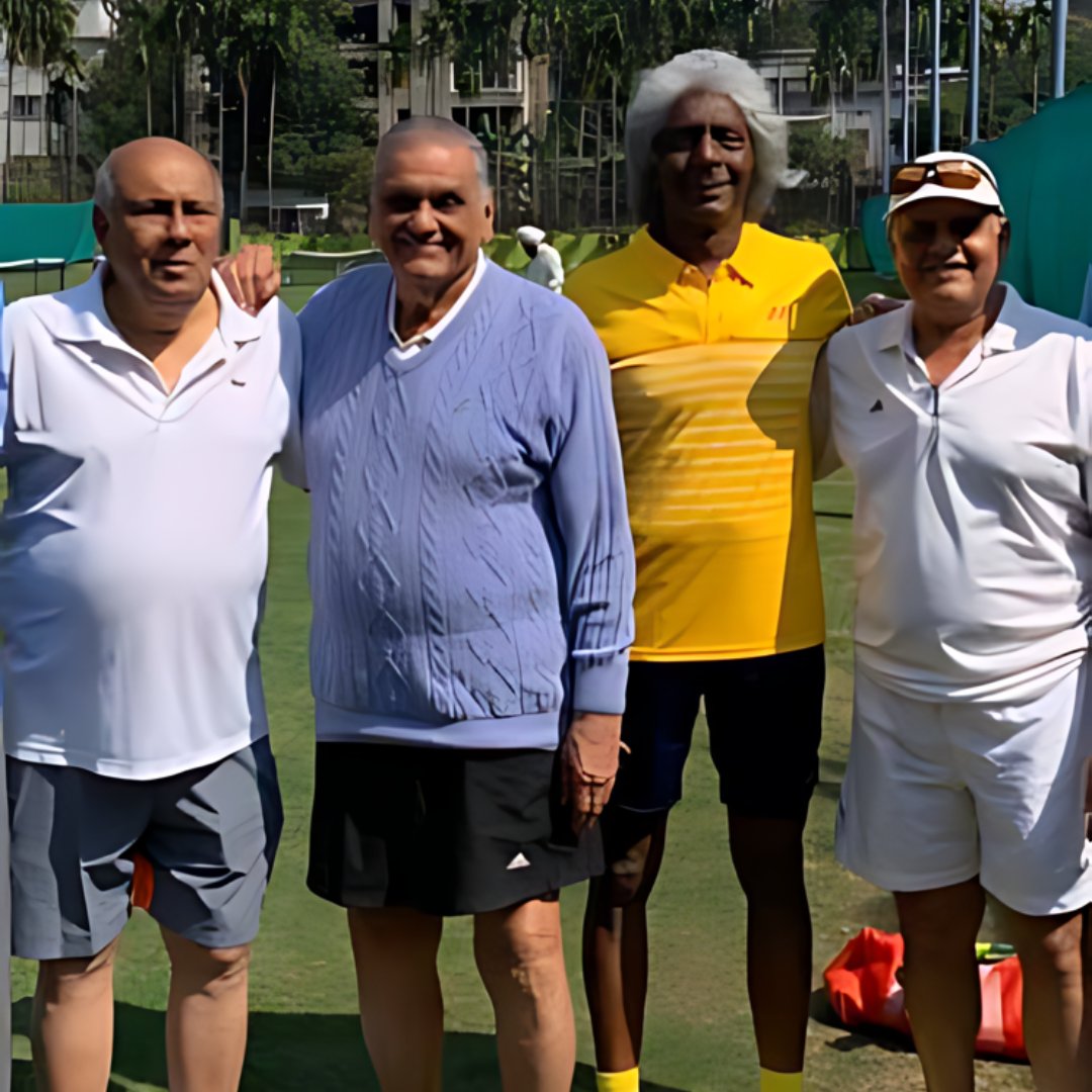 Stalwarts of Indian tennis players Ramesh Krishnan, Jaidip Mukerjea, Ramanathan Krishnan and Anand Amritraj at the Calcutta South Club during its Centenery Celebration in 2020.

Champion of the Champions 🏆🎾

#jaidipmukerjea #anandamritraj #rameshkrishnan #ramanathankrishnan✌