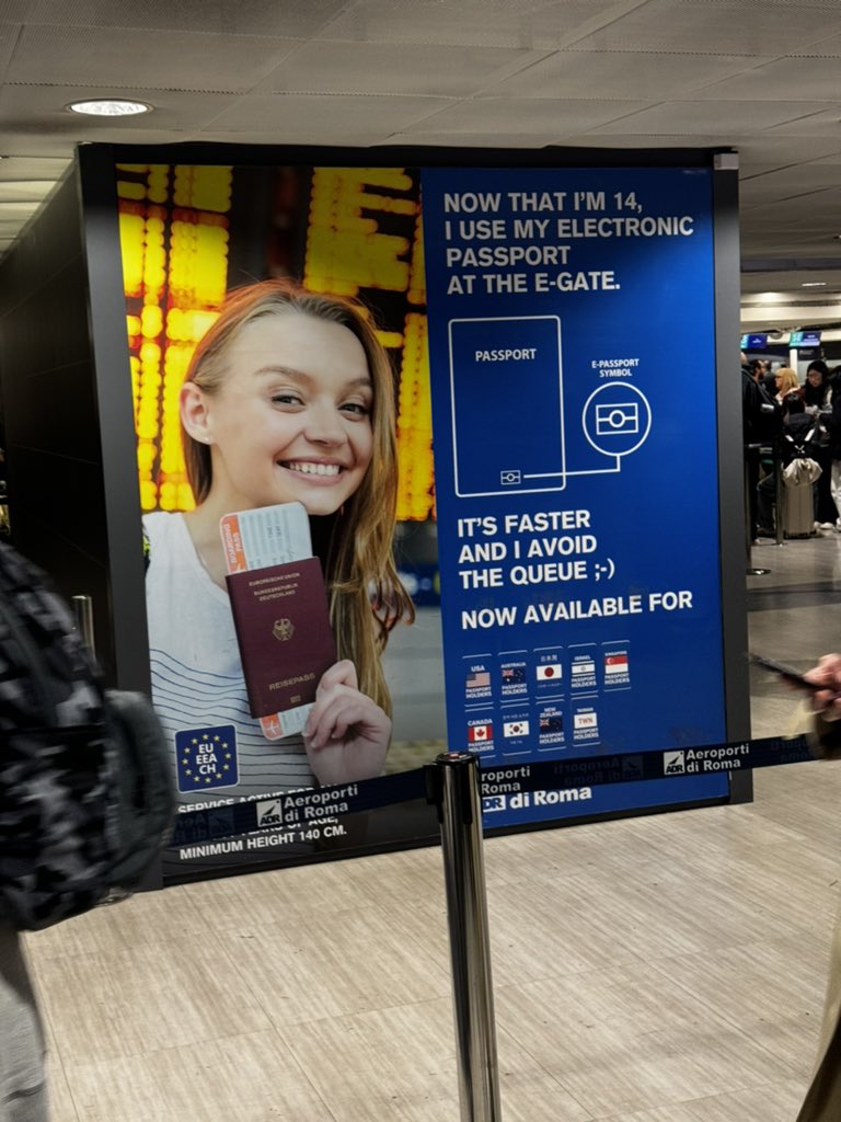 At the airport in Rome