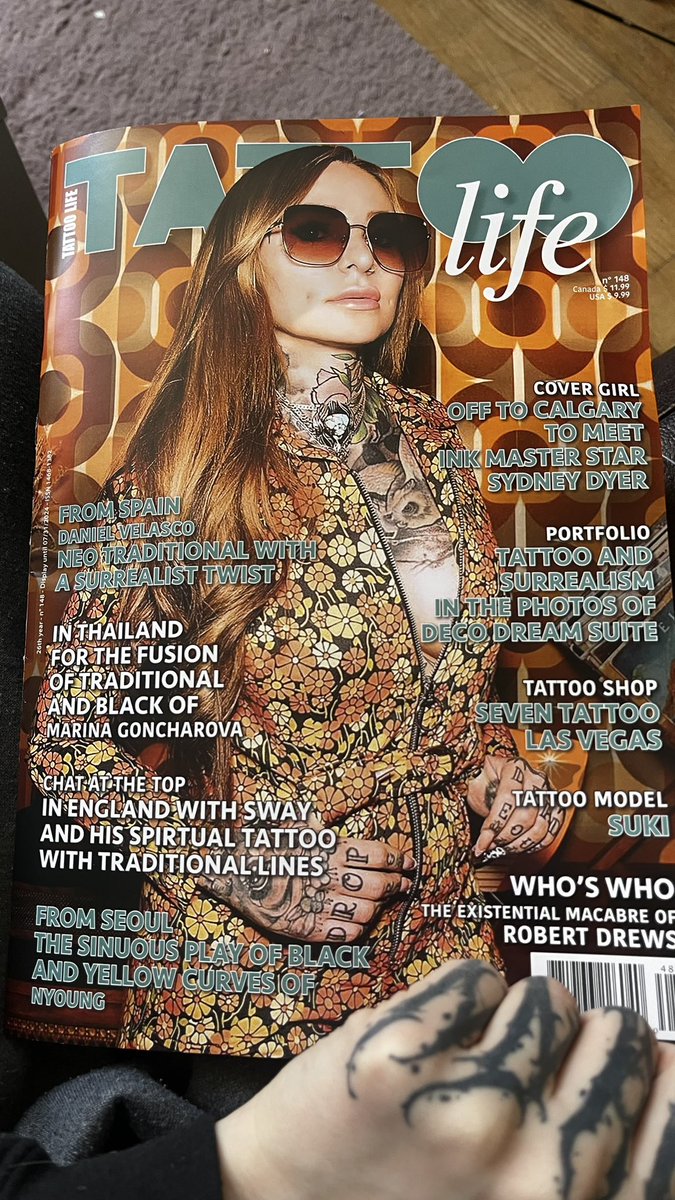 sukiinya's tweet photo. @TattooLifeMag out worldwide! Featuring a 4-page spread of mee!! 😍 https://t.co/je3iPFJb3E