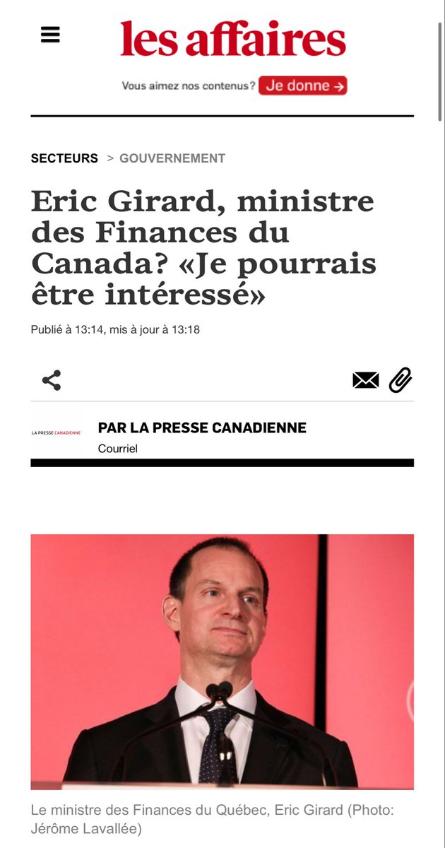 Éric Girard est le ministre des Finances qui a présenté le pire budget en terme de déficit de l’histoire du Québec. Il a récemment octroyé une subvention de 5 à 7 millions $ à une équipe de hockey américaine milliardaire. Il est tout, sauf un conservateur fiscal. Qu’il veuille…