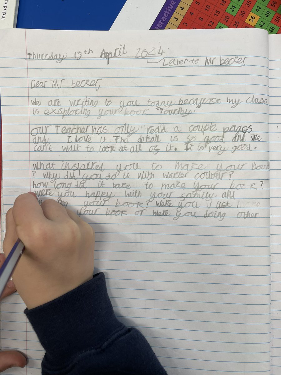 @storybreathing today we at <a href="/BB_CofE/">BB CofE Primary</a> in Cornwall, England have been writing letters to you about your amazing book ‘The Journey’. The children in my class (aged 7-9 years) were excited to see you on X and would love to hear some answers to their questions.