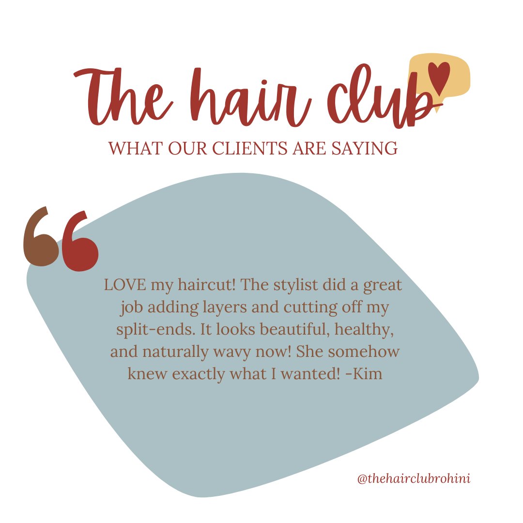 'Heartfelt thanks for your wonderful review
FOLLOW :- @thehairclubrohini
.
.
.
#HairSalonReview #HairStylistRating #SalonFeedback #HairReview #QualitySalon #ClientExperience #CustomerOpinion #HairCareReview #StylistFeedback #ReviewingHairSaloons #beauty #beautycommunity #time