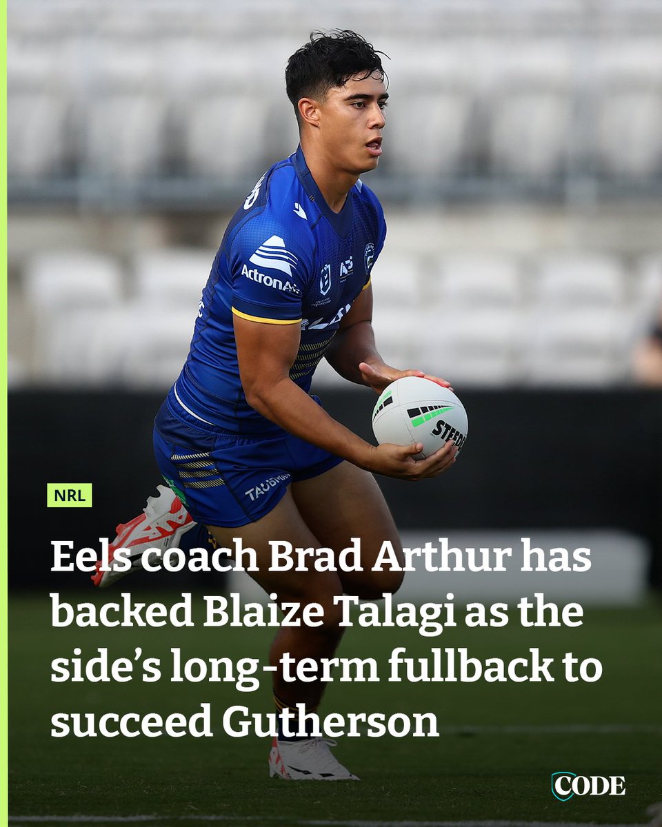 Parramatta coach Brad Arthur has anointed boom rookie Blaize Talagi as the long term successor to Clint Gutherson at fullback for the Eels. DETAILS ▶️ bit.ly/4cVuDjX