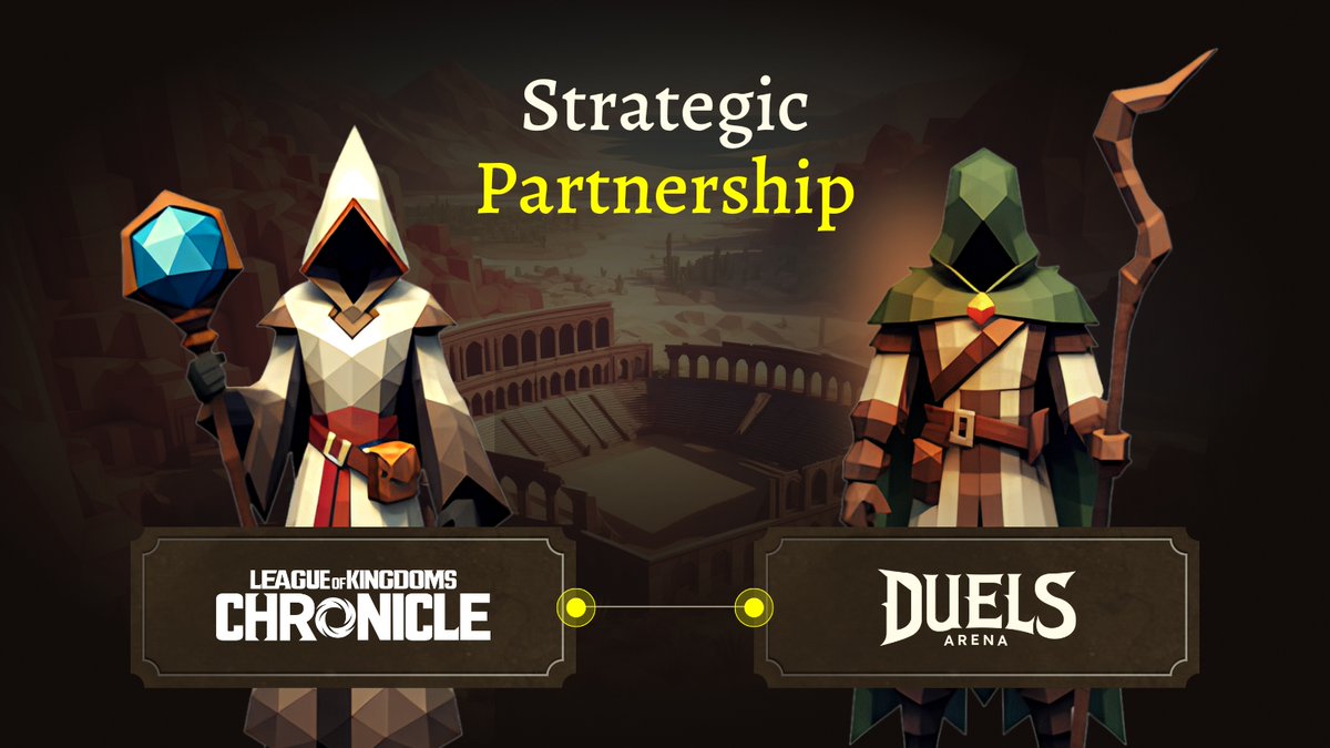 🧙‍♀️New Partnership 🧙‍♀️ @Duels_Arena 🤝 @LOKChronicle Together, Duels Arena and League of Kingdoms: Chronicle will explore new frontiers in NFT and gaming, improving player experience and expanding the game's reach. #LOKChronicle is a #RPG of @LeagueKingdoms Duels Arena is a