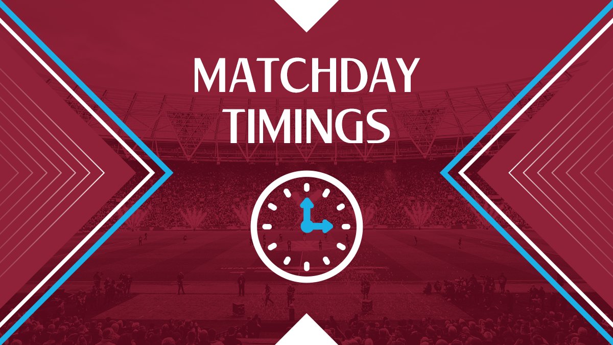 ⏰| Here’s all your essential matchday timings, as we host Bayer Leverkusen tonight @LondonStadium! 09:00 - Ticket Office phone lines 10:00 - Stadium Store open 17:30 - Club London open 18:30 - Turnstiles open! 20:00 - Kick-Off COME ON YOU IRONS! #HammersHelp