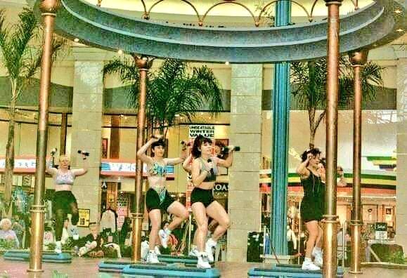 It's late night shopping so come down tonight and check out the Step Fitness demonstrations at the @OldShopsOz  Health &amp; Fitness Expo happening all this week at Centre Stage.

Step Fitness demonstration at Westfield West Lakes Adelaide mid-1990s. 
[pic: Westfield West Lakes FB]